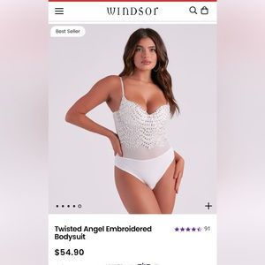 Windsor White Beaded Body Suit